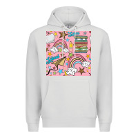 Dove Grey school with rainbow seamless pattern Premium Hoodie - BundleAndBundleShop