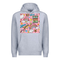 Heather Grey school with rainbow seamless pattern Premium Hoodie - BundleAndBundleShop