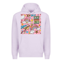 Lilac school with rainbow seamless pattern Premium Hoodie - BundleAndBundleShop