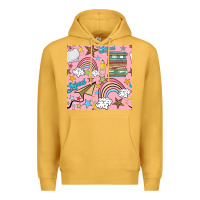 Mustard school with rainbow seamless pattern Premium Hoodie - BundleAndBundleShop