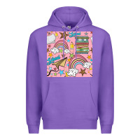School With Rainbow Seamless Pattern Premium Hoodie | Teevron