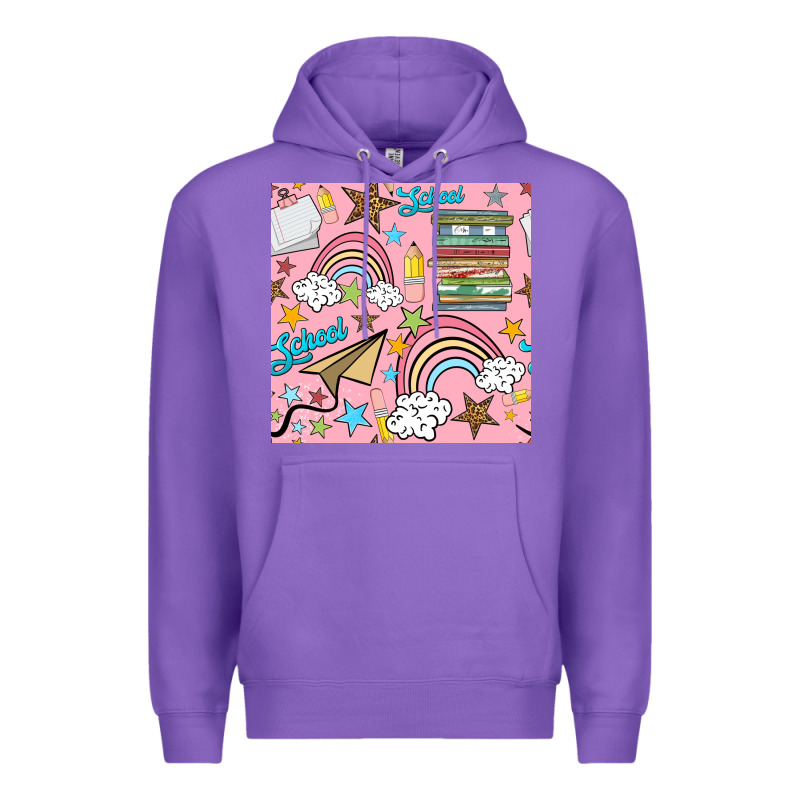 School With Rainbow Seamless Pattern Premium Hoodie by BundleAndBundleShop | Teevron