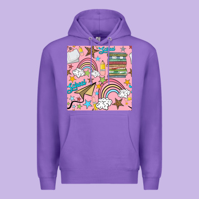 School With Rainbow Seamless Pattern Premium Hoodie Designed By Bundleandbundleshop