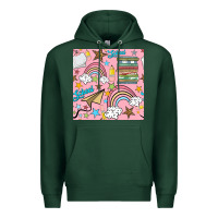 Sports Green school with rainbow seamless pattern Premium Hoodie - BundleAndBundleShop