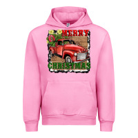 Fuchsia Pink merry christmas with truck Urban Hoodie - AdoDesignShop