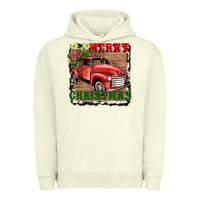 Pigment Pistachio merry christmas with truck Urban Hoodie - AdoDesignShop