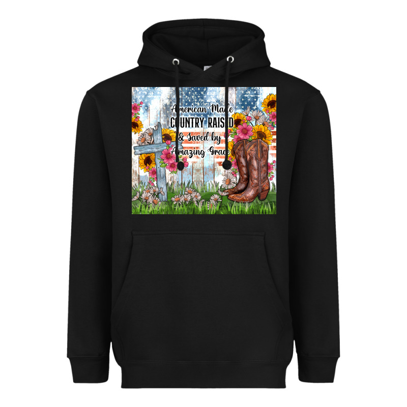 Christian Western American Made Country Raised Heavyweight Hoodie by Zillion Design Studio | Teevron