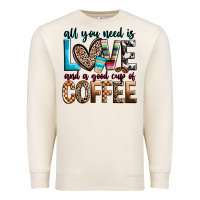 Sandshell all you need is love and a good cup of coffee Premium Sweatshirt - Zillion Design Studio