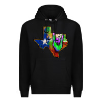 Black texas map halloween Premium Hoodie - JahusDesignShop