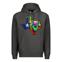 Charcoal Heather texas map halloween Premium Hoodie - JahusDesignShop