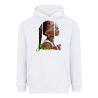 White juneteenth black woman Heavyweight Hoodie - texasbilliewilder
