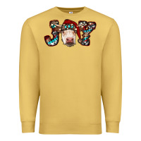 Antique Gold christmas joy cow Premium Sweatshirt - RanaPortraitStore