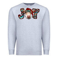 Heather Grey christmas joy cow Premium Sweatshirt - RanaPortraitStore