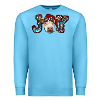 Ocean Blue christmas joy cow Premium Sweatshirt - RanaPortraitStore