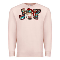 Pale Pink christmas joy cow Premium Sweatshirt - RanaPortraitStore