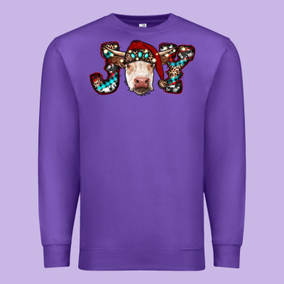 Christmas Joy Cow Premium Sweatshirt Designed By Ranaportraitstore