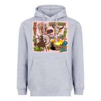 Heather Grey wild west western Heavyweight Hoodie - Zillion Design Studio