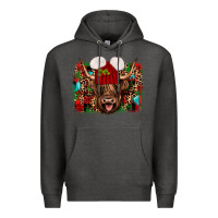 Charcoal Heather highland cow christmas Premium Hoodie - JahusDesignShop
