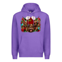 Purple highland cow christmas Premium Hoodie - JahusDesignShop