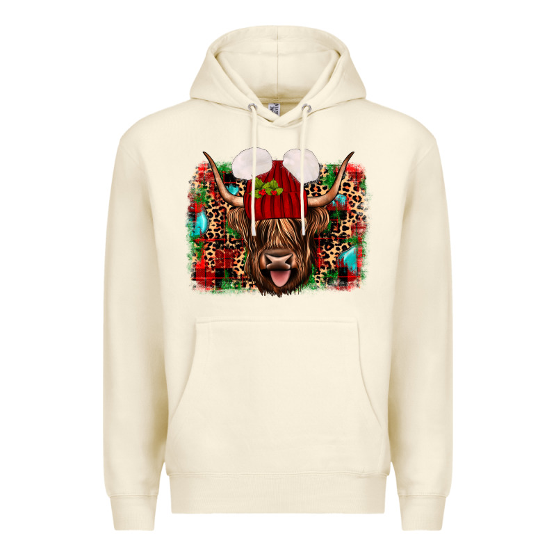 Highland Cow Christmas Premium Hoodie by JahusDesignShop | Teevron