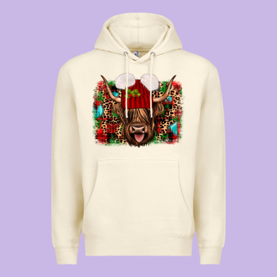 Highland Cow Christmas Premium Hoodie Designed By Jahusdesignshop