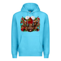 Ocean Blue highland cow christmas Premium Hoodie - JahusDesignShop