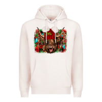 Pale Pink highland cow christmas Premium Hoodie - JahusDesignShop