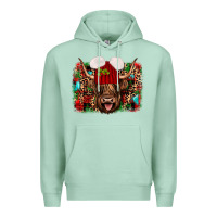 Seafoam highland cow christmas Premium Hoodie - JahusDesignShop