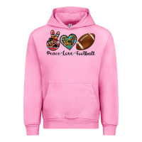 Fuchsia Pink peace love football Urban Hoodie - Artiststas