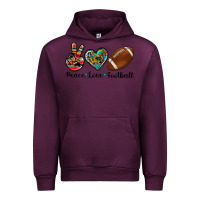 Mauve Wine peace love football Urban Hoodie - Artiststas
