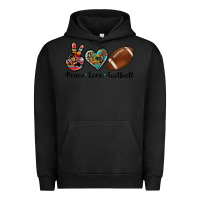 Pigment Black peace love football Urban Hoodie - Artiststas