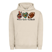 Pigment French Oak peace love football Urban Hoodie - Artiststas