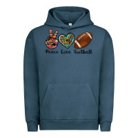 Pigment Midnight Navy peace love football Urban Hoodie - Artiststas