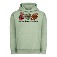 Pigment Oil Green peace love football Urban Hoodie - Artiststas