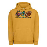Pigment Peanut Butter peace love football Urban Hoodie - Artiststas