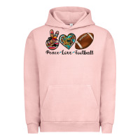 Pigment Salmon peace love football Urban Hoodie - Artiststas
