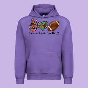Peace Love Football Urban Hoodie Designed By Artiststas