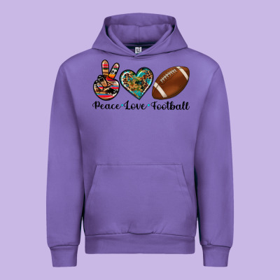 Peace Love Football Urban Hoodie Designed By Artiststas