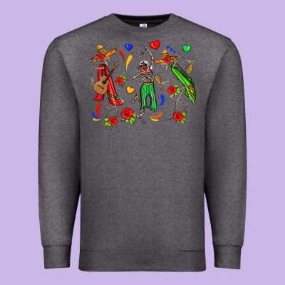 Mexican Skeletons Premium Sweatshirt Designed By Zillion Design Studio