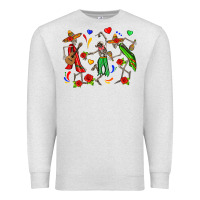 Oatmeal Heather mexican skeletons Premium Sweatshirt - Zillion Design Studio