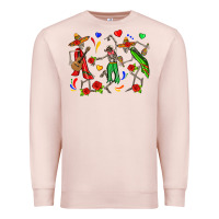 Pale Pink mexican skeletons Premium Sweatshirt - Zillion Design Studio