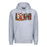 Heather Grey love christmas reindeer Premium Hoodie - Jasminsmagicworld