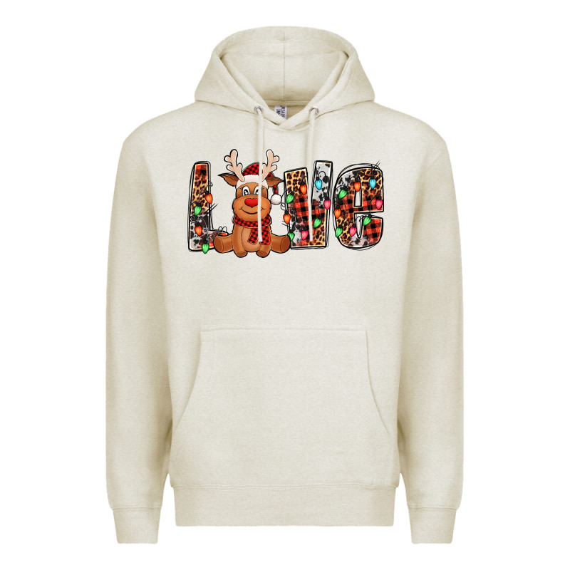 Love Christmas Reindeer Premium Hoodie by Jasminsmagicworld | Teevron