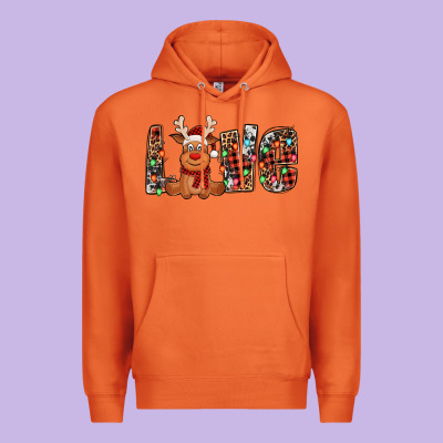 Love Christmas Reindeer Premium Hoodie Designed By Jasminsmagicworld