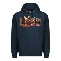 Navy love christmas reindeer Premium Hoodie - Jasminsmagicworld
