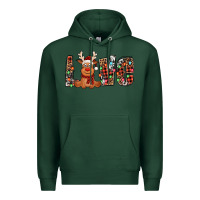 Sports Green love christmas reindeer Premium Hoodie - Jasminsmagicworld