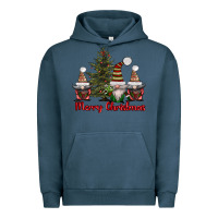 Pigment Midnight Navy merry christmas with gnomes Urban Hoodie - AdoDesignShop