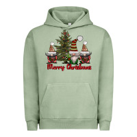 Pigment Oil Green merry christmas with gnomes Urban Hoodie - AdoDesignShop