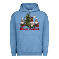 Pigment Pebble Blue merry christmas with gnomes Urban Hoodie - AdoDesignShop