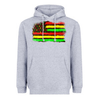 Heather Grey juneteenth flag Heavyweight Hoodie - texasbilliewilder